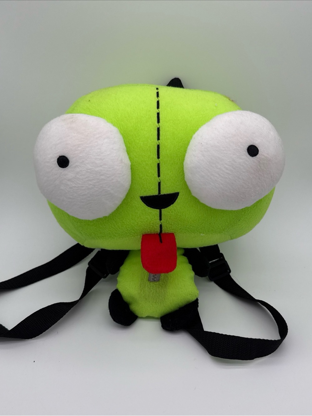Invader Zim Backpack Plush 3D Gir Green Black Toy 2 Zippers Stash Pockets